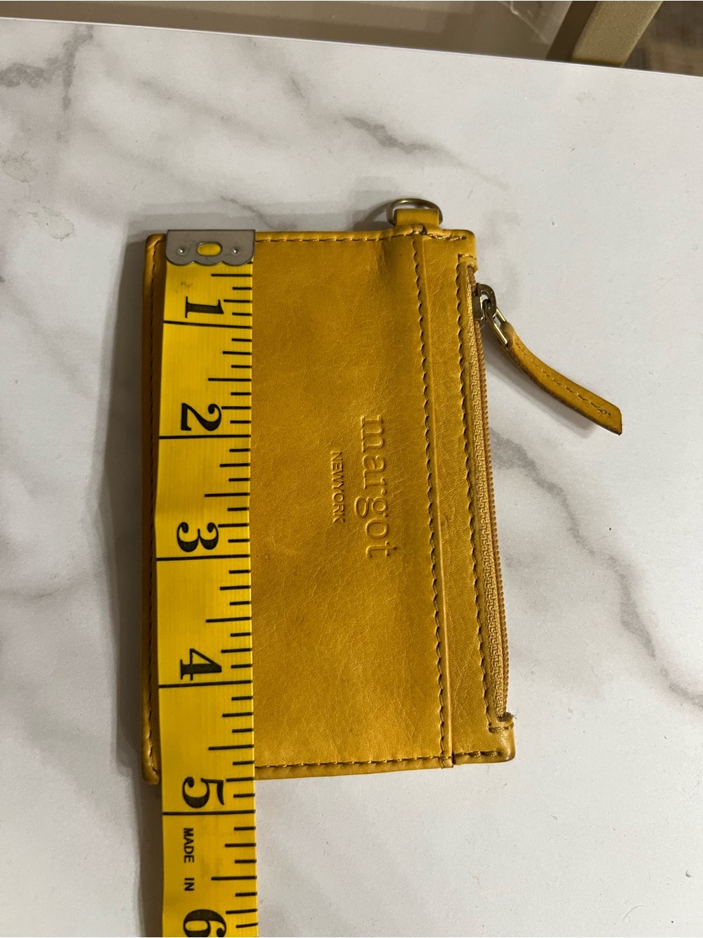 Yellow Leather Margot Card Wallet - Picture 4 of 4